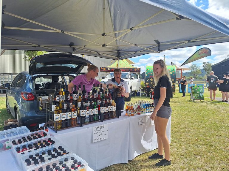 Local syrups and cordials stall at the GPGP Market