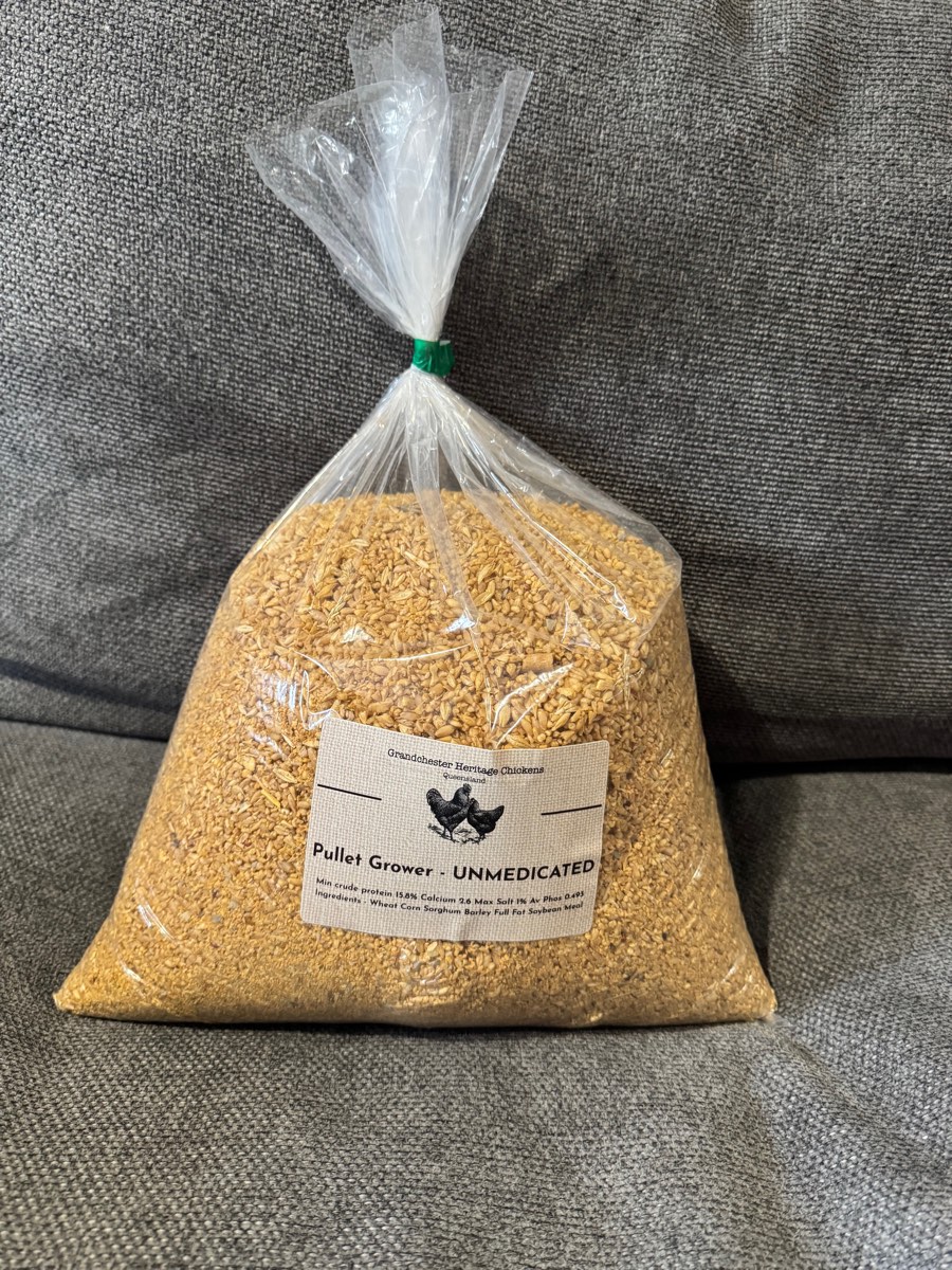 Grandchester Heritage Chickens unmedicated pullet grower, 3kg bag